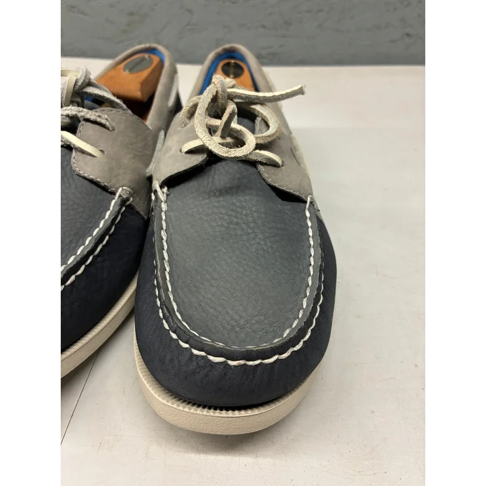 Sperry Authentic Original Boat Shoes Mens 10M Gray STS19266 Leather Deck Loafers